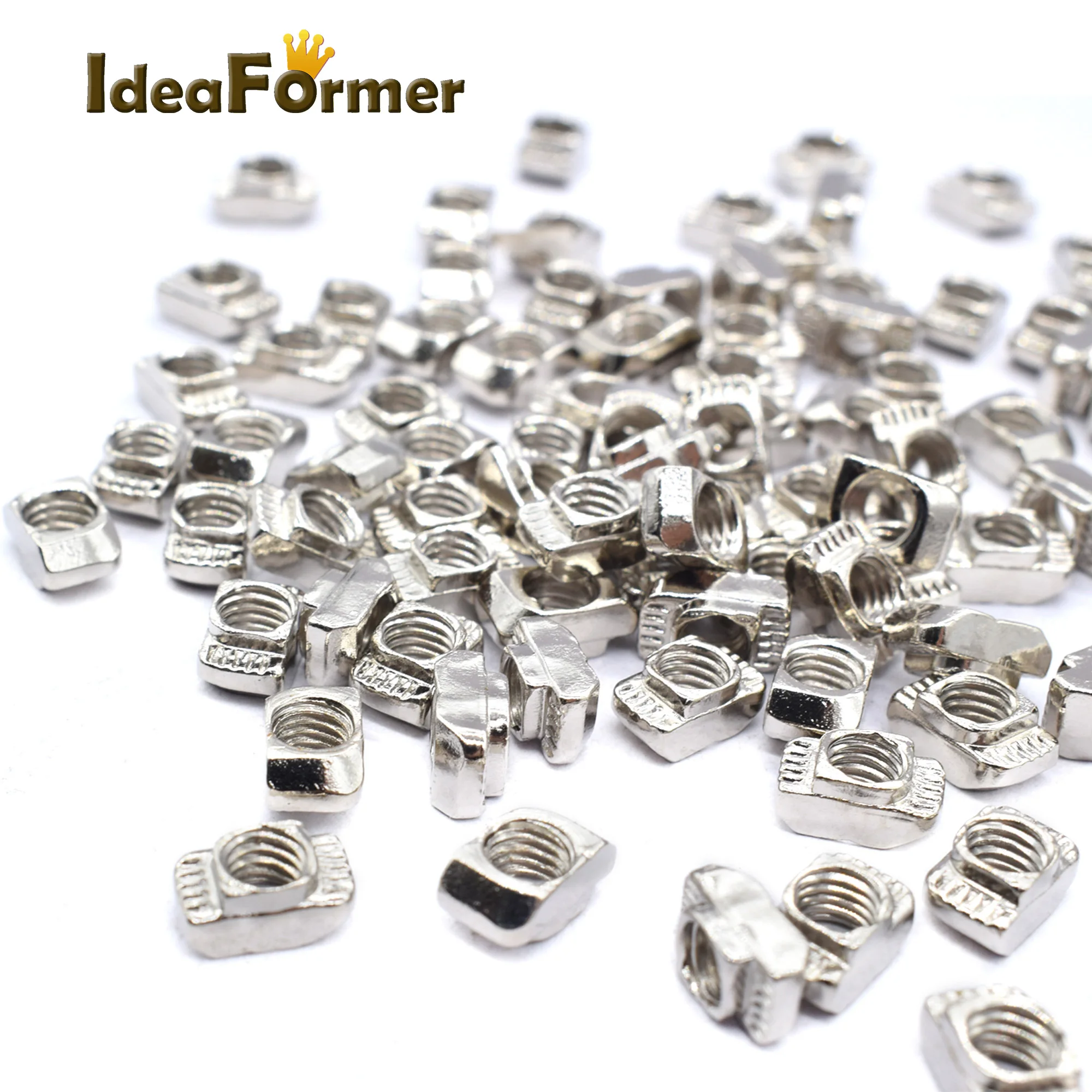 50Pcs T2020 Nuts M3/M4/M5 Nickel Plated Carbon Steel T Nut for 3D printer parts 2020 Series profiles Carbon Steel Connector.