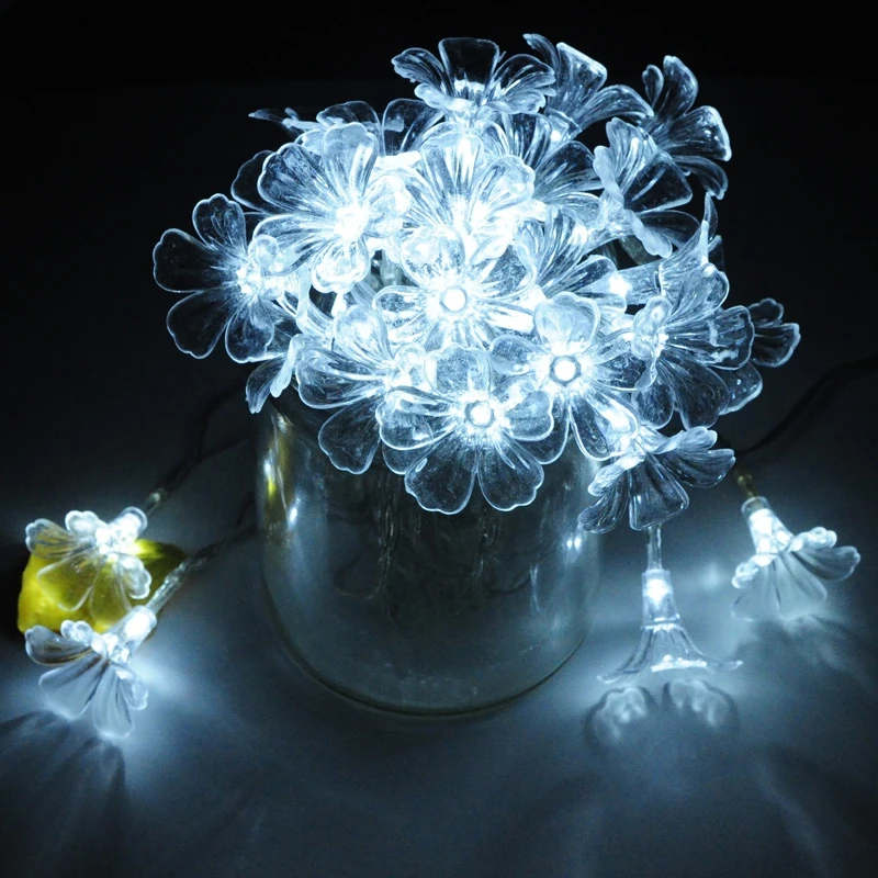 Einzigartige Romantische Urlaub Hochzeit Weihnachten Baum Dekoration Led Künstliche Blume Girlande String Licht, 10m 220v H-22