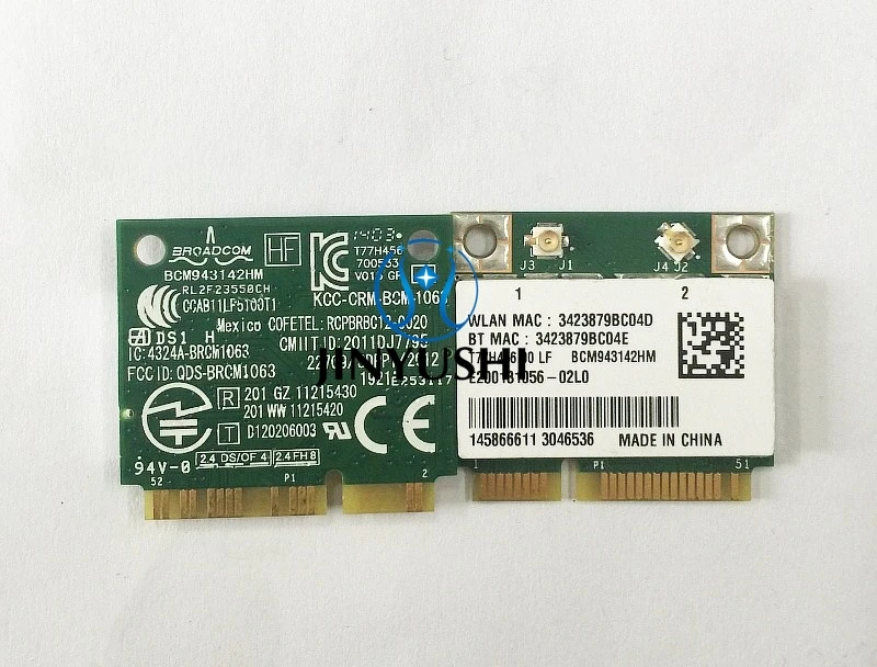 Broadcom BCM943142HM BCM943142 mini pcie 300M Bluetooth 4.0 802.11BGN 2.4GHZ Laptop wireless card