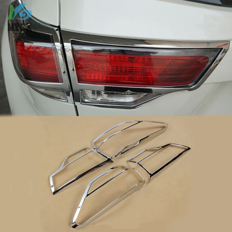 

ACCESSORIES FIT FOR TOYOTA HIGHLANDER 2014 2015 KLUGER CHROME REAR TAIL LIGHT LAMP COVER TRIM MOULDING GARNISH STYLING