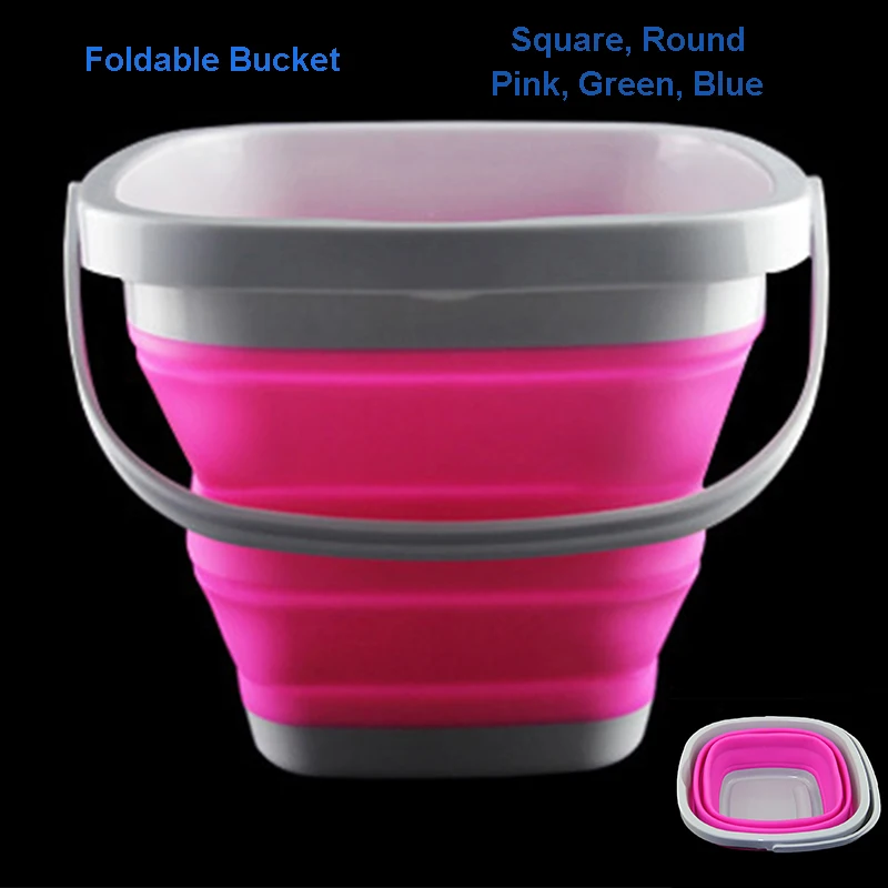 5L Silicone Folding Bucket,Clean Storage Barrels, Save Space Bucket Collapsible for travelling Outdoor Camping Fishing Supplies