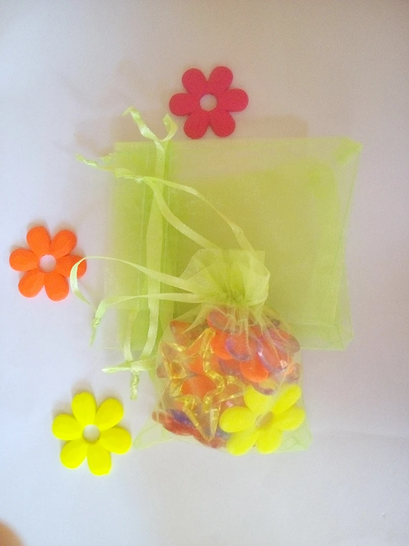 17*23cm 500pcs Organza Bag green Drawstring bag jewelry packaging bags for tea/gift/food/candy small transparent pouch Yarn bag