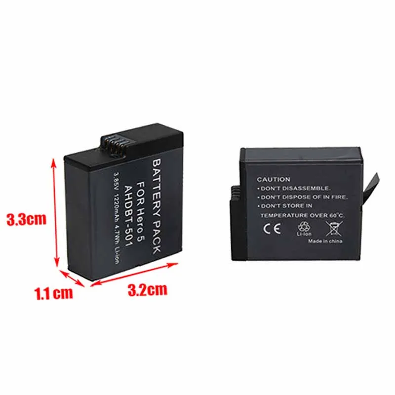 For Hero 5 Hero 6 7 8 Battery+Type-C Dual Batteries Charger Seat double Charge for 2018 Gopro hero 6 5 7 8  Black Accessories