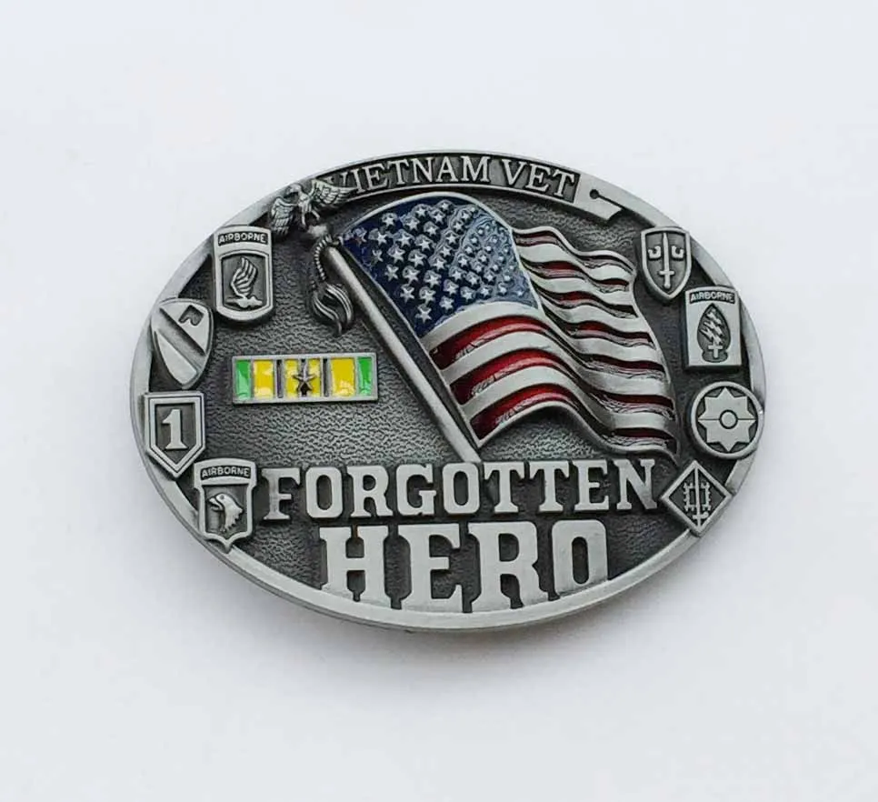 Vietnam Vet Forgotten Hero Belt Buckle uitable for 4cm wideth belt with continous stock