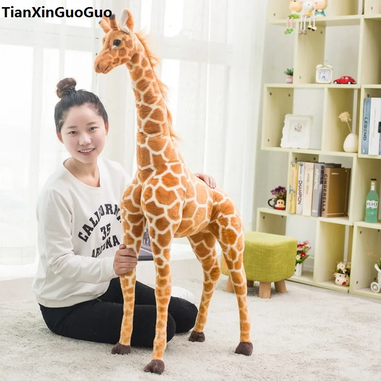 stuffed plush toy simulation giraffe large 95cm plush toy throw pillow birthday gift s0237