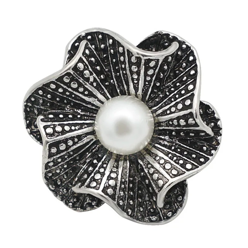 Fashion beauty Elegant Flower 20MM metal snap buttons charms fit DIY 18mm snap jewelry wholesale kz3318