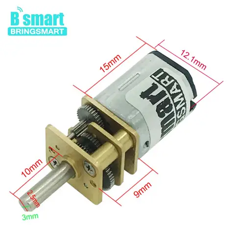 1 Stück Bringsmart N20 Mikromotor Elektrischer Getriebemotor 3 V 6 V 12 V 15/30/50/60/100/200/300/500/600/1000/1500 U/min Maßgeschneiderte D-Welle