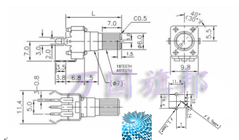 Free Delivery.09320902 - 09 year potentiometer B503 50 B50K K small vertical shaft half