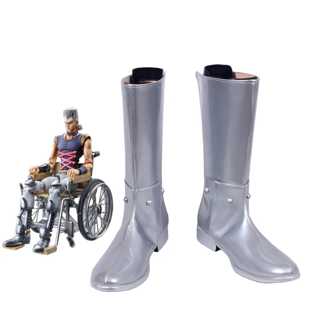 

Jean Pierre Cosplay JoJo's Bizarre Adventure Jean Pierre Polnareff Cosplay Boots Silver Shoes Custom Made