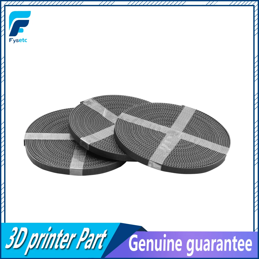 3 lots 5 Meters (33ft) GT2 Open Timing Belt 2mm Pitch 6mm Width Rubber Fiberglass Fit for Prusa 3D Printing Black Belt