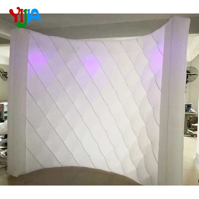 Whole White  portable Inflatable Photo booth wall backdrops with  LED Bulbs lights  Color changing For party