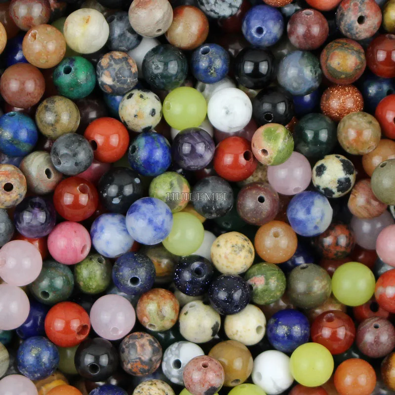 Wholesale 4 6 8 10mm Mixed Natural Stone Beads Round Loose Stone Beads For DIY Jewelry Making Bracelet Necklace Jewelry