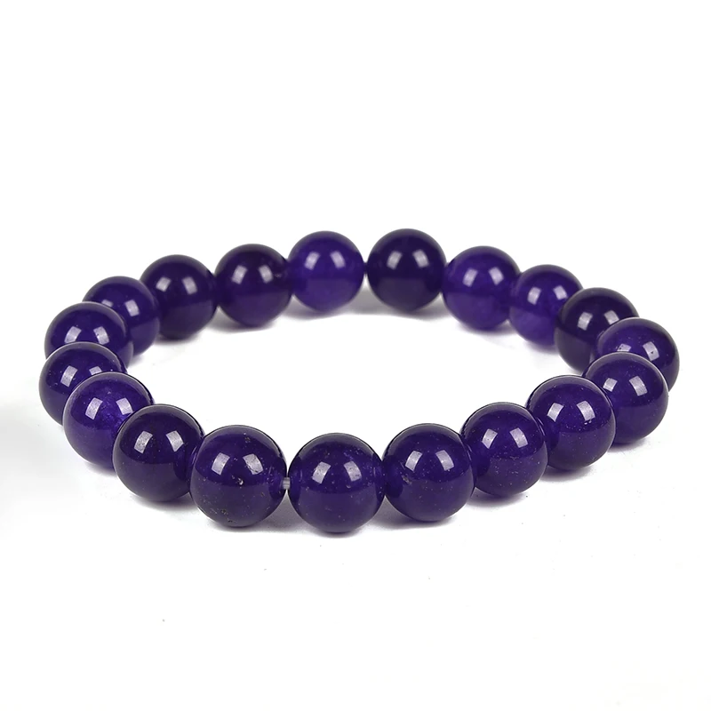 Violet  Bead  Deep  and  mysterious design  10 MM  Monochromatic  Mauve Jasper Smooth Bracelet.Ball exclusive