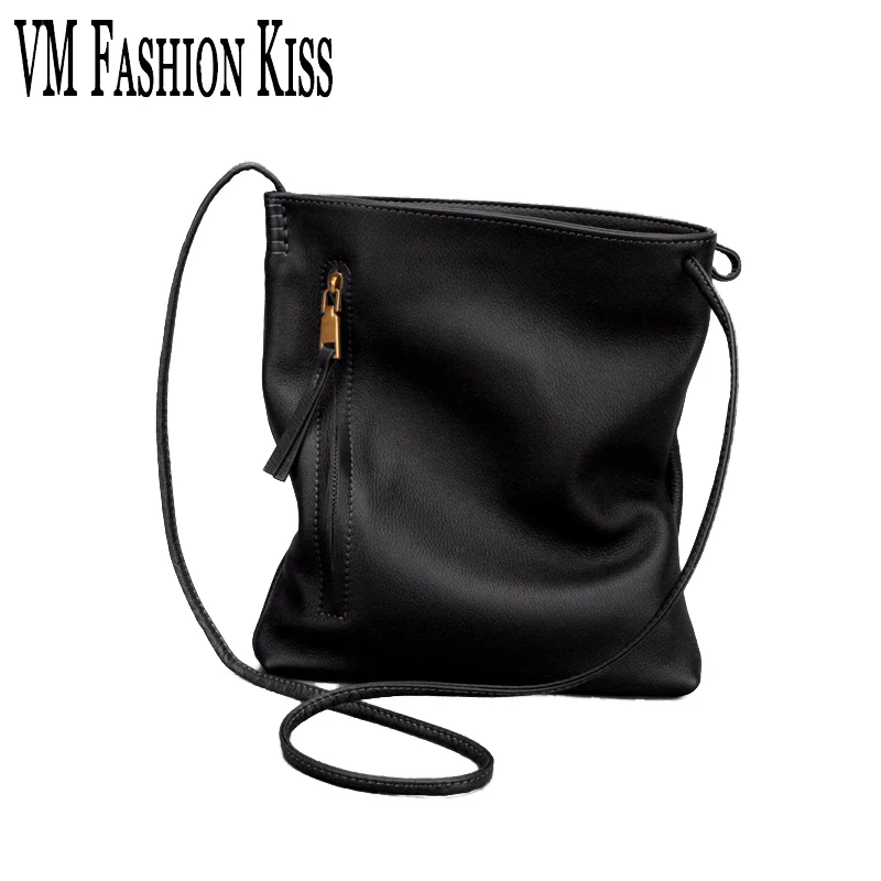 VM FASHION KISS Genuine Leather Solid Color Women Shoulder Bags Ladie Small Bag For Womens Messenger Crossbody bag