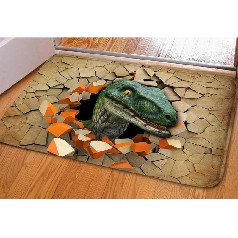 

Dinosaur Welcome Holidays Front Doormat Soft Area Rugs Kitchen Door Mat