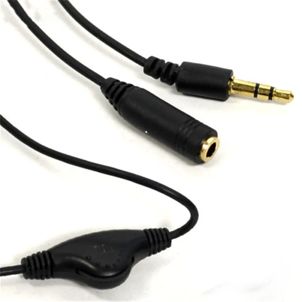 3.5mm Jack AUX męski na 3.5mm żeńskie przedłużacz z adapterem M/F Audio Stereo przewód z regulacja głośności słuchawki przewód słuchawek