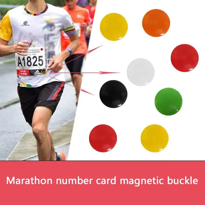 4Pcs Marathon Race Number Magnetic Race Bib Holders Running Fix Clips Number Belt Cloth Buckle Triathlon Run Cycling Accessories