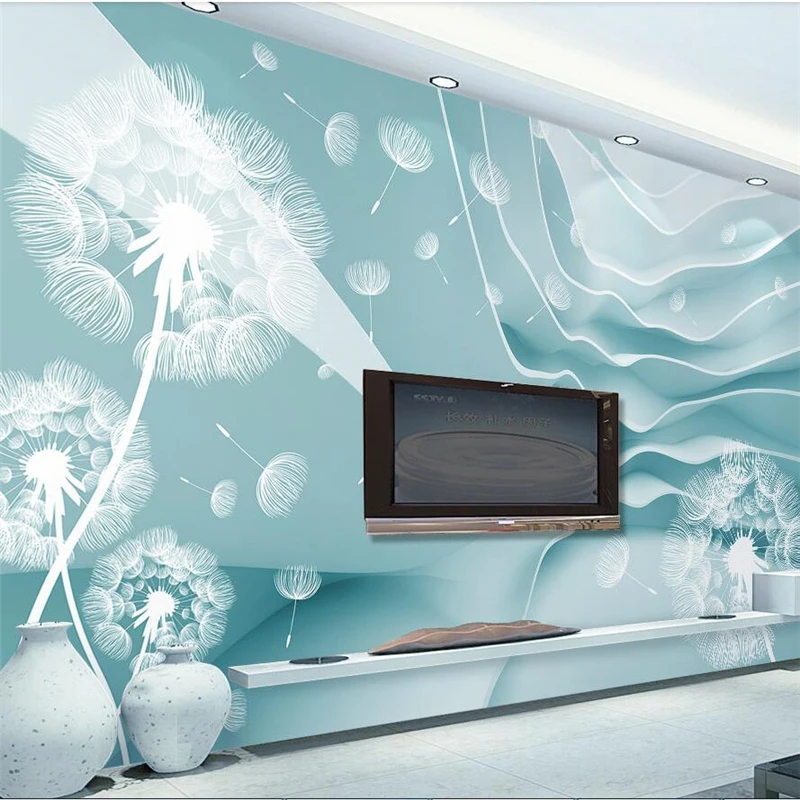 

wellyu Modern minimalist 3D space dandelion wall custom large mural wallpaper papel de parede para quarto papel mural