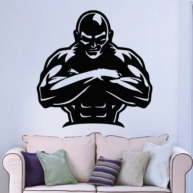 Gym Sticker Fitness Crossfit Muscle Decal Body-building Posters Vinyl Wall Decals Parede Decor Mural Gym Sticker