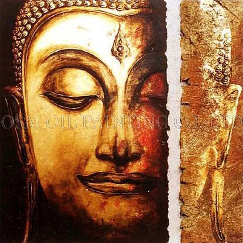 

Unique Design Artist Handmade Abstract Portrait of Buddha Oil Painting on Canvas Modern Art Buddha Picture Painting for Wall