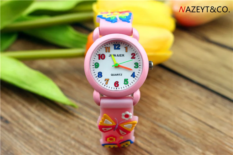 promotion little boys girls lovely colorful no.simple design quartz watch children 3D jelly wristwatch kids soft silicone clock