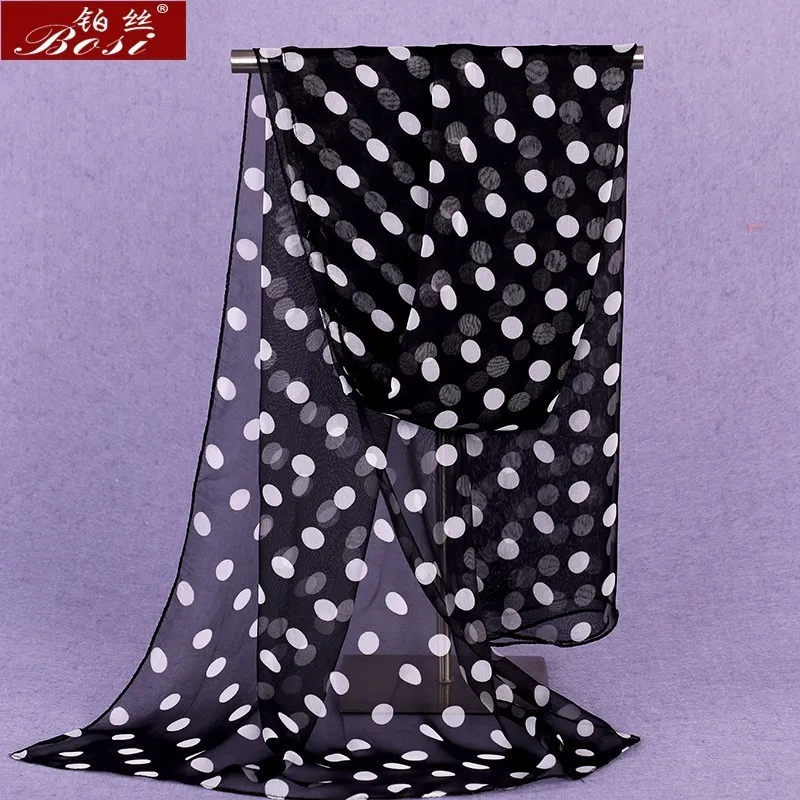 Scarf silk dot print Shawl women wraps scarfs hijab sjaal bandana ladies fashion wrap floral cape female stoles wrap luxury cape