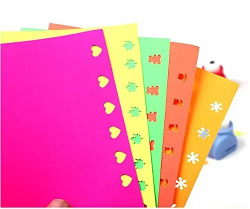 10 pz craft punch + 3 pz creativo forbici + 50 pz colorful autoadesivi di carta per la carta scrapbooking incisione kid cut fai da te fatti a mano