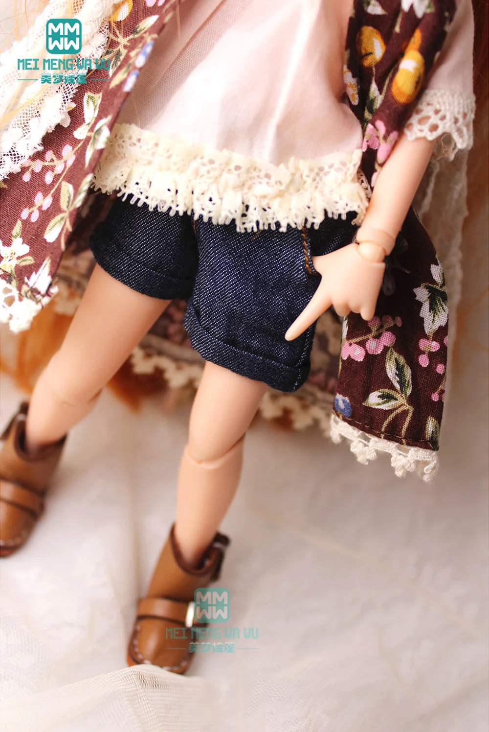 Clothes for doll fit Blyth azone OB24 OB22 doll  accessroies fashion plaid cuffed shorts, T-shirt, leggings