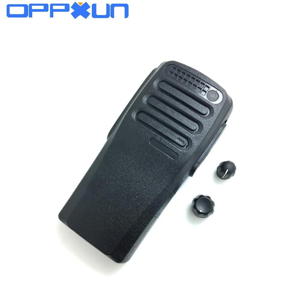 OPPXUN housing shell front case with volume and channel knobs for motorola XIR P3688 DP1400 DEP450 walkie talkie