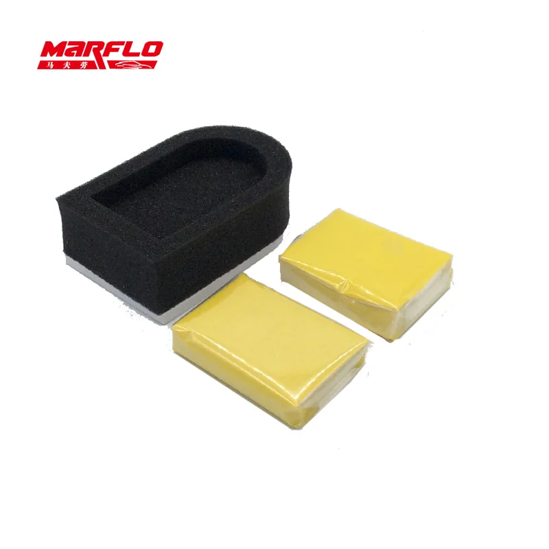 Marflo Magic Clay Bar 2pcs With Sponge Applicator Blue Yellow Auto Cleaning Detailing Mud By Brilliatech