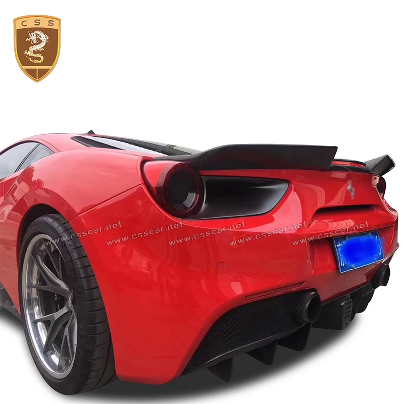 

High quality carbon fiber rear spoiler wings suitable for Ferrari 488 GTB modified car accesories styling hot auto rear spoilers