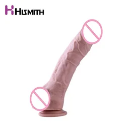 HISMITH Odorless Realistic Liquid Silicone Dildo faloimitator Flexible Penis Strong Suction Cup Adult Sex toys for women