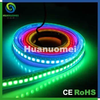 Outdoor display IP67 RGB full color led pixel strip addressable White PCB SMD144leds/m lighting