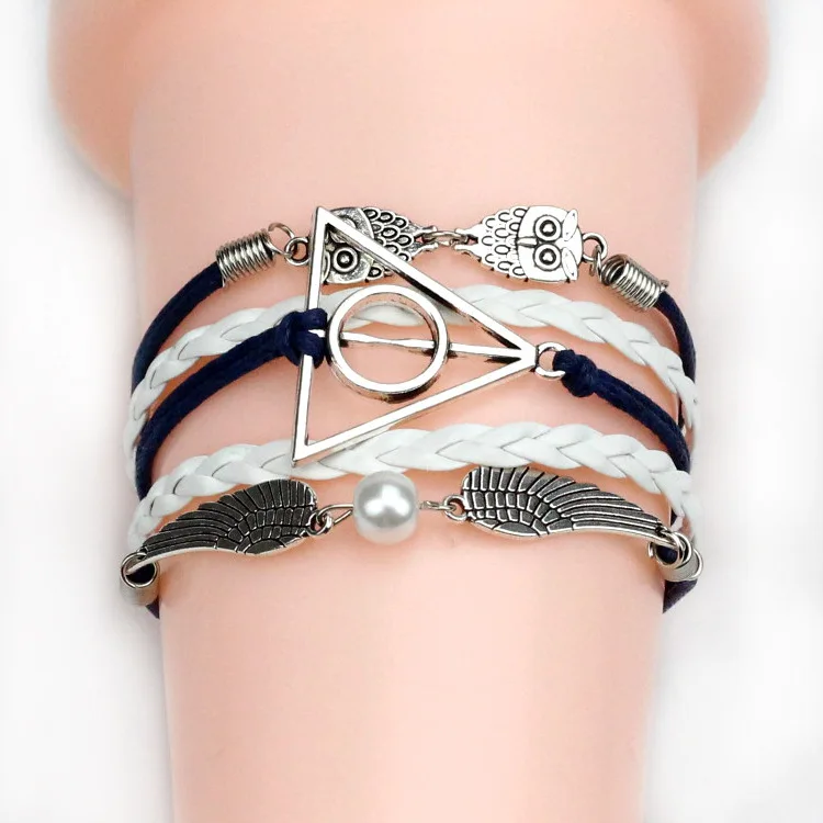 2019 NEW  fashion brand jewelry one direction multilayer leather bracelets&bangle heart tower charm bracelets for women