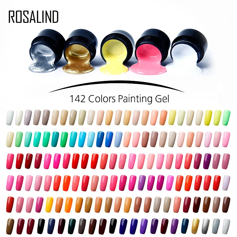 ROSALIND Painting gel polish varnishes 5ml Need base top coat for Manicure DIY Nail art gel nail polish