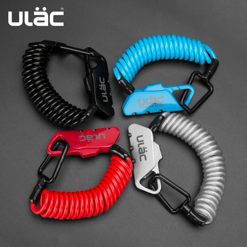 ULAC Mini Bike Locks Fold Backpack Helmet Bicycle Motobicycle Cable Lock 3 Digit Combination Anti-theft 1200mm Bike Bicycle Lock