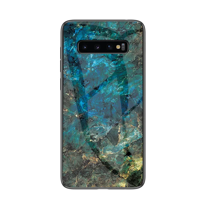 For Samsung s7 edge s8 s9 s10 Plus s10lte A6S A8S M10 M20 A20 Geometric Marble Colorful Tempered Glass Planet Space Phone Shell