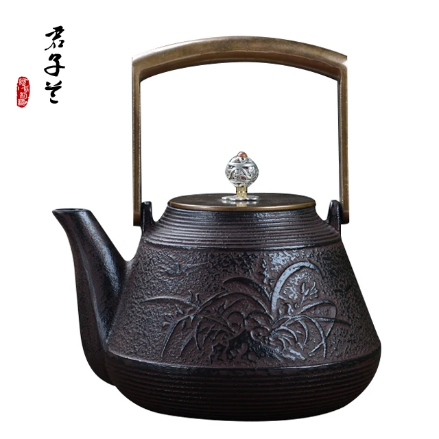 

Iron teapot Southern imitation of iron Japan's pot of copper and copper orchid flower iron pot