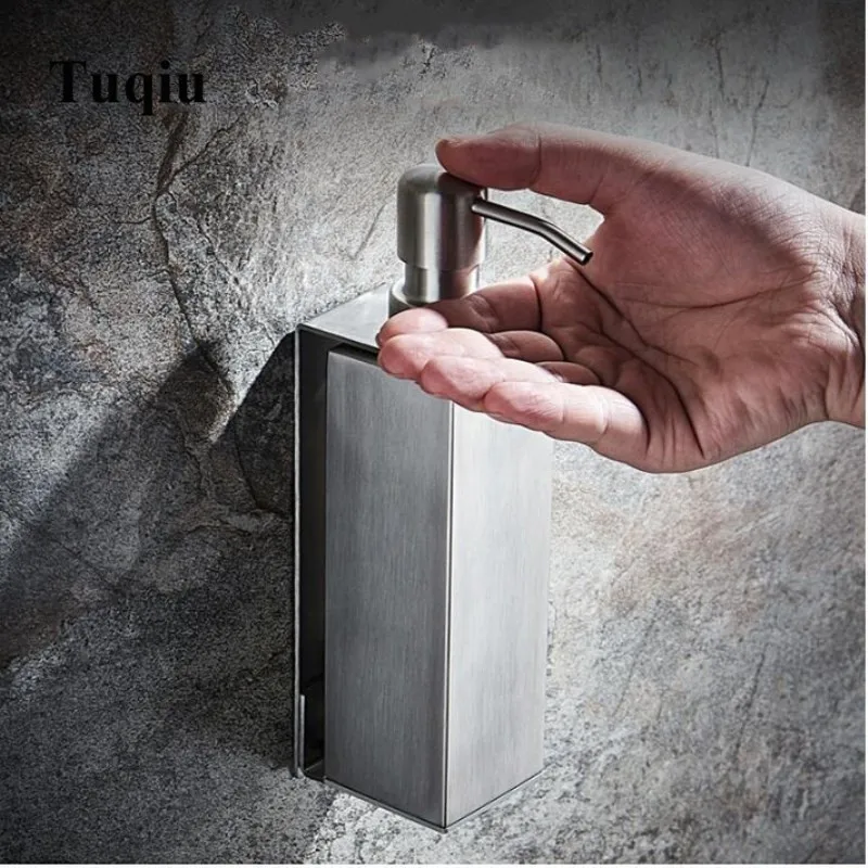 Stainless Steel Brushed Wall-mounted Pumps Manually Soap Dispenser Bottle Of Hand Sanitizer Device