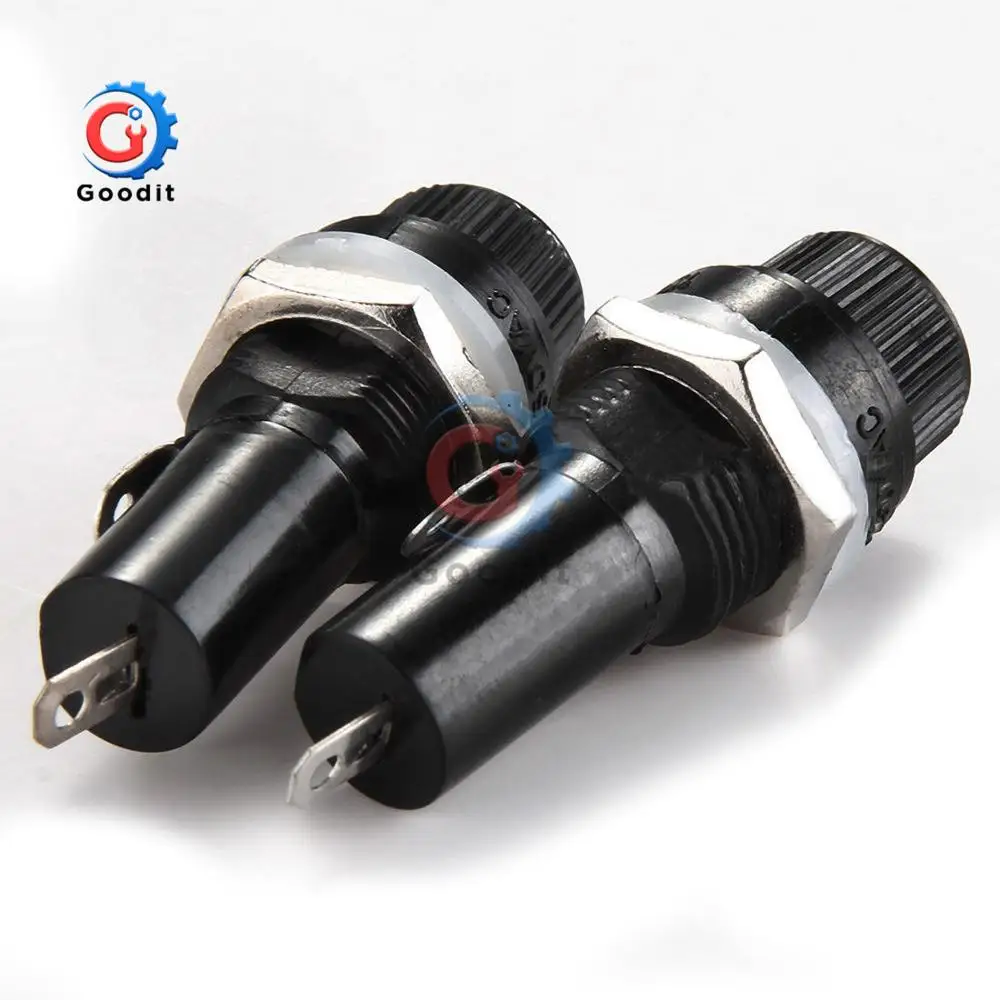 5Pcs/lot 5x20mm Fuse Holders 5x20 mm Black Insurance Tube Socket Fuse Holder 10A 250V AC 15A 125V AC For 5*20MM Insurance Panel