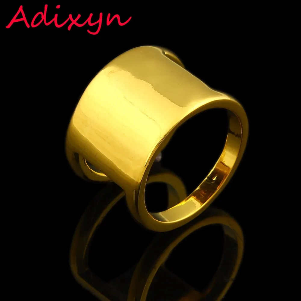 

New desigh Gold Smooth Rings Women Men Gold Color Finger Ring India/Ethiopian/African/Nigerian/Israel Items