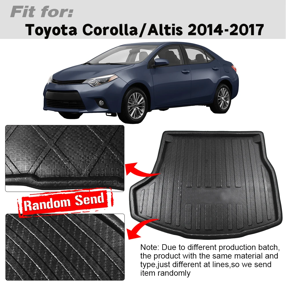 Buildreamen2 Car Tail Trunk Mat Boot Tray Liner Cargo Floor Mud Carpet Pad For Toyota Corolla Altis Sedan 2014 2015 2016 2017