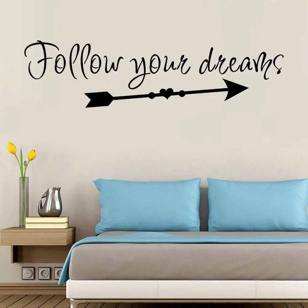 New Follow Your Dreams Wall Sticker Living Room Wallpaper Mural Decal Home Art Decor