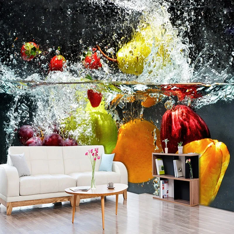 beibehang Fruits vegetables restaurant mural wallpaper Coffee department store 3d stereo tv personality background wall paper