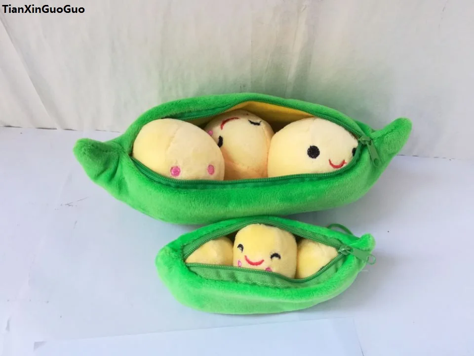 creative toy cartoon pea plush toy 3 peas in a pod pea soft toy one lot/ 2 pieces,baby toy gift w0804