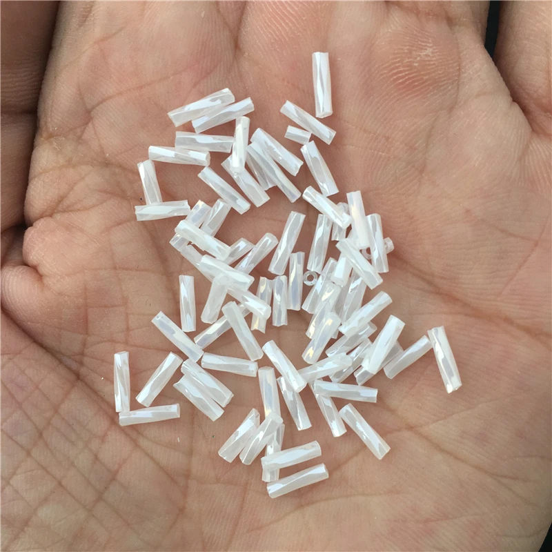 20g/480pcs Size 2x6mm White Twist Bugles Glass Loose Seed Spacer Tube Leptospira Beads For jewelry making DIY sewing Accessories