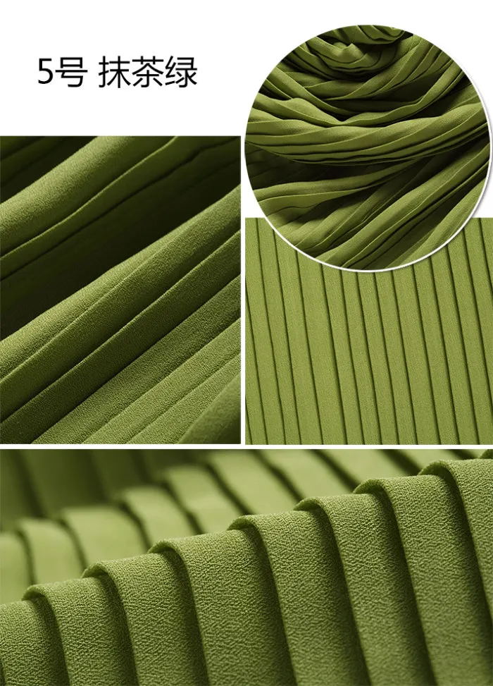 

2 meters 150cm 59" width crumple accordion pleated chiffon fabric pearl yarn fabric wedding dress materials MM97