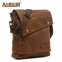 AUGUR-Sac à Bandoulière en Toile pour Homme, Sacoche Vintage Militaire, Grand, Décontracté, Voyage, 2024