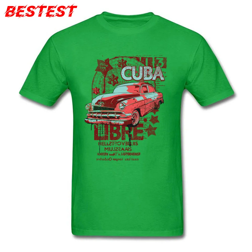 T Shirts Men Customized T-shirt Cuba Libre Tops & Tees Party Short Sleeve Clothes Classic Car Print New Summer TShirt Cotton