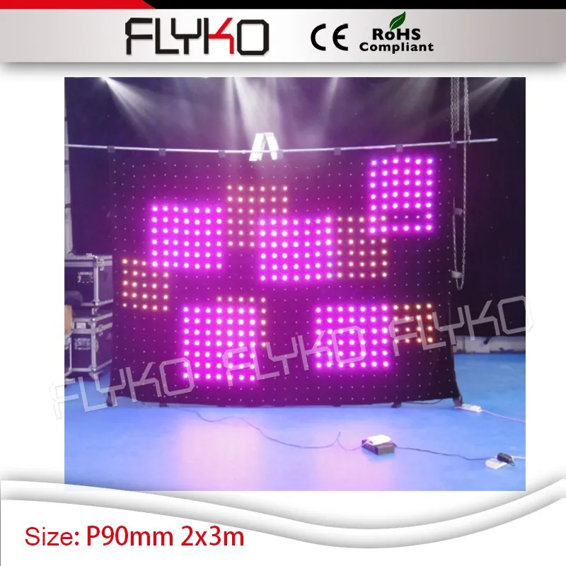 

free shipping party equipment decoration P9 flooring nightclub 2x3m video stage display led curtain